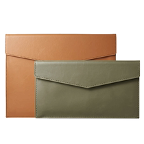 Japan kingjim gin palace documents bag business minimalist retro kit file bag hand bag anti splash water large capacity leather joint new office stationery envelope bag