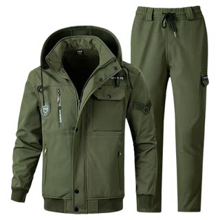 Winter velvet thickened camouflage suit