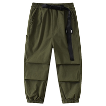 Boy Big Pocket Work Fit Pants Spring Autumn Style Pants 2023 New Children Autumn Clothing Casual Pants Foreign Air Fall Long Pants