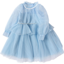 Balabala childrens clothing girls dresses summer dresses for middle and older children sweet fairy cloak style mesh two-piece set