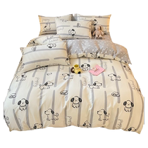 Maoren pure cotton quilt cover single piece autumn and winter cotton quilt cover thick double-sided single quilt 150x200x230 four-piece set