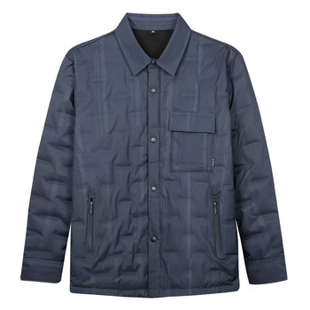 Talented Men's Clothing Shirt down Jacket Men's 2025 Winter New Style Fleece-Lined Warm Casual Turn-Down Collar Lightweight Coat