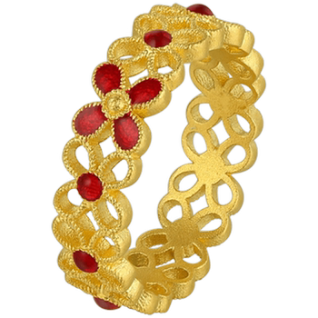 Chaohongji zhenjin twelve-color gold ring pure gold ring hand ornament ancient enamel birthday porphyrin