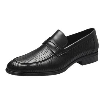 Summer new business style formal slip-on breathable leather shoes