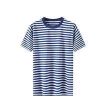 Sea Soul shirt mens summer physical training suit quick-drying breathable military fan T-shirt mens blue and white striped training short-sleeved