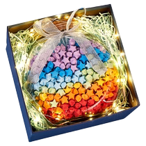 Gift a glass jar with stars in it for your girlfriend a wishing bottle with a cork a lucky star origami strip a drifting bottle for Chinese Valentines Day