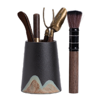 Sus ceramic tea set accessories tea ceremony hand-painted six gentlemen solid wood tea clip cup clip