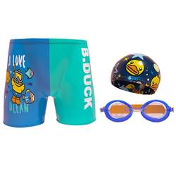 B.Duck little yellow duck children's swimsuit boys's swimsuits and swim caps baby boys 'ກາງແລະໃຫຍ່'s swimsuits ນ້ໍາຮ້ອນຂອງເດັກນ້ອຍແລະລໍາລອຍນ້ໍາ