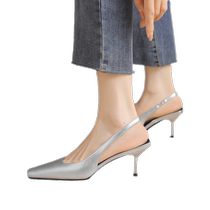 Daphne stiletto sandals for women summer 2024 new style silver high heels with pointed toes beautiful and not tiring for feet womens shoes for summer