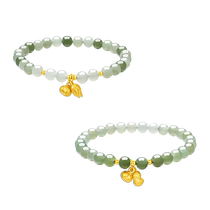 Bracelet en jade en or de Zhou Dengsheng avec une femelle en or dur Lotus Lotus Shower Peanut Bracelet National Tide Decoration Envoyez Mom Birthday Gift