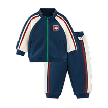 (Entry Set) Mini Balabala Sports Style Long Sleeve Suit for Boys and Girls Two-piece Set for Children 2024 New Style