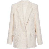 ERDOS autumn and winter tweed jacket womens retro French style suit collar tassel edge temperament top