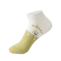 Socks for women summer thin socks womens pure cotton antibacterial cartoon mid-calf socks spring and summer sports sweat-absorbent boat socks trendy