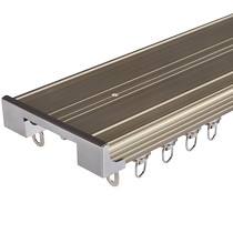 Curtain track double-track thickened aluminum alloy silent one-piece straight rail slide rail guide top side of Roman curtain rod
