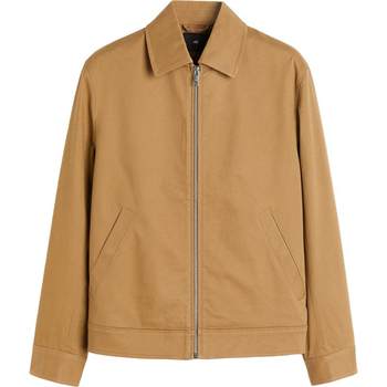 HM Men's Jacket Spring Comfortable Retro Cotton Lapel Slim Fit Maillard Jacket 1200769