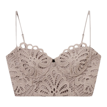 self-portrait 2024 early autumn new dark gray brown sand dune wasteland Feng Shui soluble lace camisole
