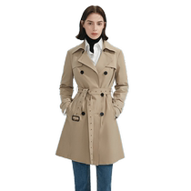 Langzi mid-length slim slim temperament high-end casual windbreaker coat for women 2024 spring new coat