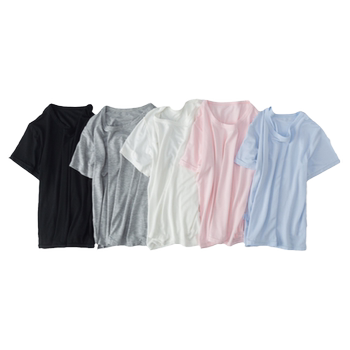 Modal base shirt student solid color white and black children's clothing