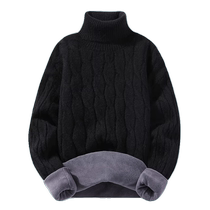 Northeastern thermal underwear mens winter thickened velvet turtleneck sweater sweater extra thick one-piece velvet bottoming shirt