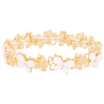 OSEWAYA ອອກແບບດອກໄມ້ pearl bracelet ສໍາລັບແມ່ຍິງ ins niche butterfly petal bracelet ງ່າຍດາຍແສງສະຫວ່າງແສງສະຫວ່າງ
