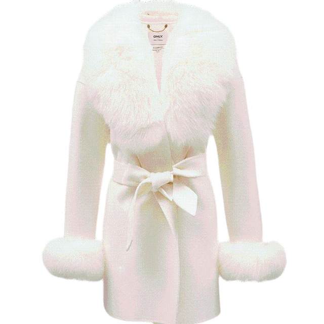 Winter golden style double-sided woolen collar mid-length woolen coat for women