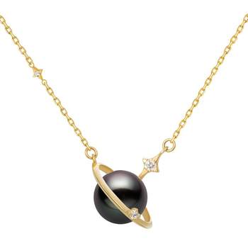 Helas hera tahitian black pearl 18k gold necklace