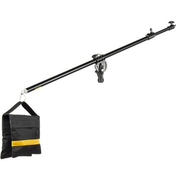 Godox flash photography light ceiling light stand photography ceiling light cross arm stand studio light flash light oblique arm stand ceiling light cross bar studio photo support frame 1/4 screw head two sections retractable