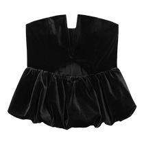 self-portrait 2024 autumn and winter new classic black design hollow velvet tube top top
