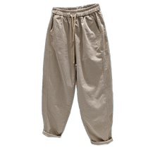 Pear-shaped figure slimming harem pants for women summer new off-white carrot pants high-waisted flesh-covering elastic waist casual pants