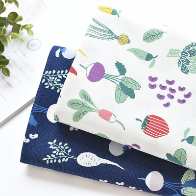 taobao agent Small dough cloth pure cotton fine canvas fabric hand -painted vegetable handmade home table cloth meal cloth curtains DIY