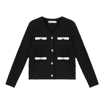 self-portrait 2024 early spring navy blue checkerboard knitted long skirt