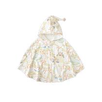 (Warm Ginger Antibacterial) Baby Autumn Cloak Baby Going Out Windproof Shawl Childrens Autumn Hooded Jacket Super Cute