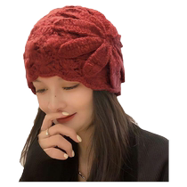 Manual Hook Flowers Baotou Cap Wool Cord Hat Autumn Winter Anti-Chill Warm Hat Woman Type Hollowed-out Knitted Hat Outdoor Commuter Hat