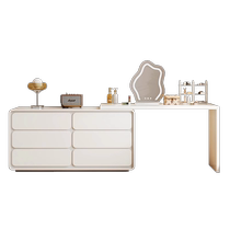 Winter Bear dressing table storage cabinet integrated cream style bedroom solid wood bedside six-drawer cabinet retractable corner dressing table