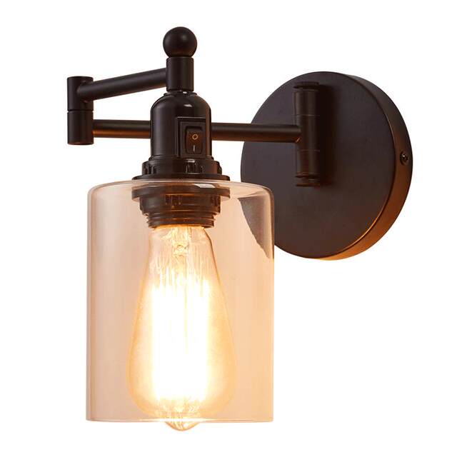 Glass industrial style cafe decorative wall lamp