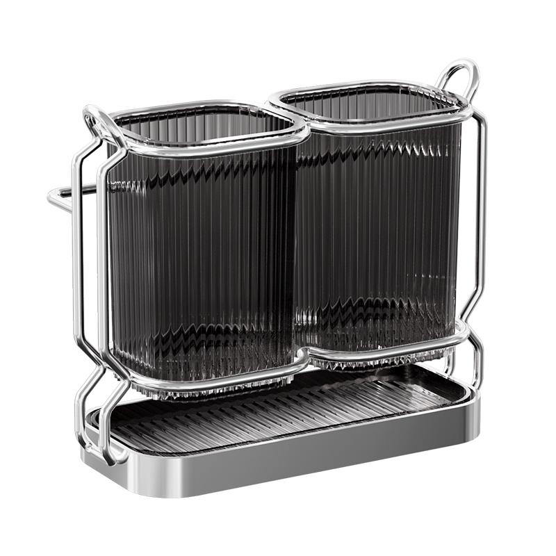 Can be used on the countertop and can be wall-mounted. The chopstick holder is moisture-proof and rust-proof.