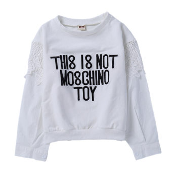 2024 Spring Children's Sweater Women's Thin Spring and Autumn Hollow Top Girls T-Shirt Long Sleeve Pure Cotton Pure Medium and Large Children 8