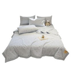 Class a Soy Fiber Summer Quilt Four-Piece Set Air-Conditioning Quilt Cartoon Summer Cool Thin Quilt Single/Double Summer Cooling Quilt