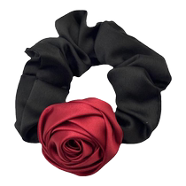 Small crowdsourcing French satin rose hair Circle new high level Sensation Flowers Large Intestine Hair Ring Mesh Red head Rope Women Hair Accessories