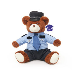 Sichuan Police Bear Doll Traffic Police Bear Officer Doll Riding Uniform Police Bear Doll Plush Doll