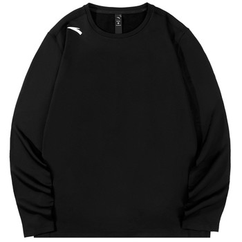 Anta velvet long-sleeved men's t-shirt loose round neck warm