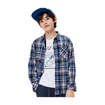 Bala Bala Boy Shirt Long Sleeve Autumn Winter New CUHK Child Plaid Printed Lining Foreign Air Blouse Tide