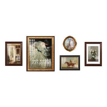 Shengdi French-Style Decorative Painting for Living Room Background Wall, Niche Retro Home Painting, Light Luxury Soft Decoration, American-Style Family Mural