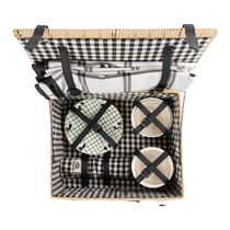 tbh Brutalist Home Panda Bang Bang Picnic Basket Set with Tableware Portable Outdoor Camping Basket Supplies