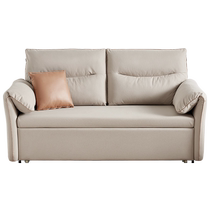 Quanyou Home Cream Style Living Room Bedroom Home Small Apartment Double Sofa Folding Dual-Purpose Cat Scratch Fabric Sofa Bed