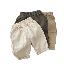 Pantalons pour garçons vêtements dautomne en pur coton amples et polyvalents culottes pour enfants pantalons décontractés au design dépissure pour bébés filles