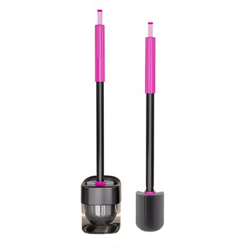 Wall-mounted toilet brush cleaning hemispherical brush head with no dead ends