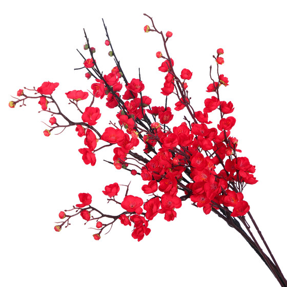 Simulated Plum Blossom Plum Branch Project, False Tree Decoration Branch, Plastic Peach Blossom Living Room Decoration, Chinese Home Decoration Flower