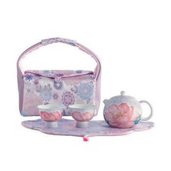 Thirty-year-old hand-painted purple fragrant xishi pot travel tea set