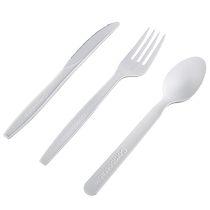 PLA disposable degradable environmentally friendly tableware knives forks spoons dessert spoons rice spoons pointed spoons long-handled spoons takeaway forks and spoons